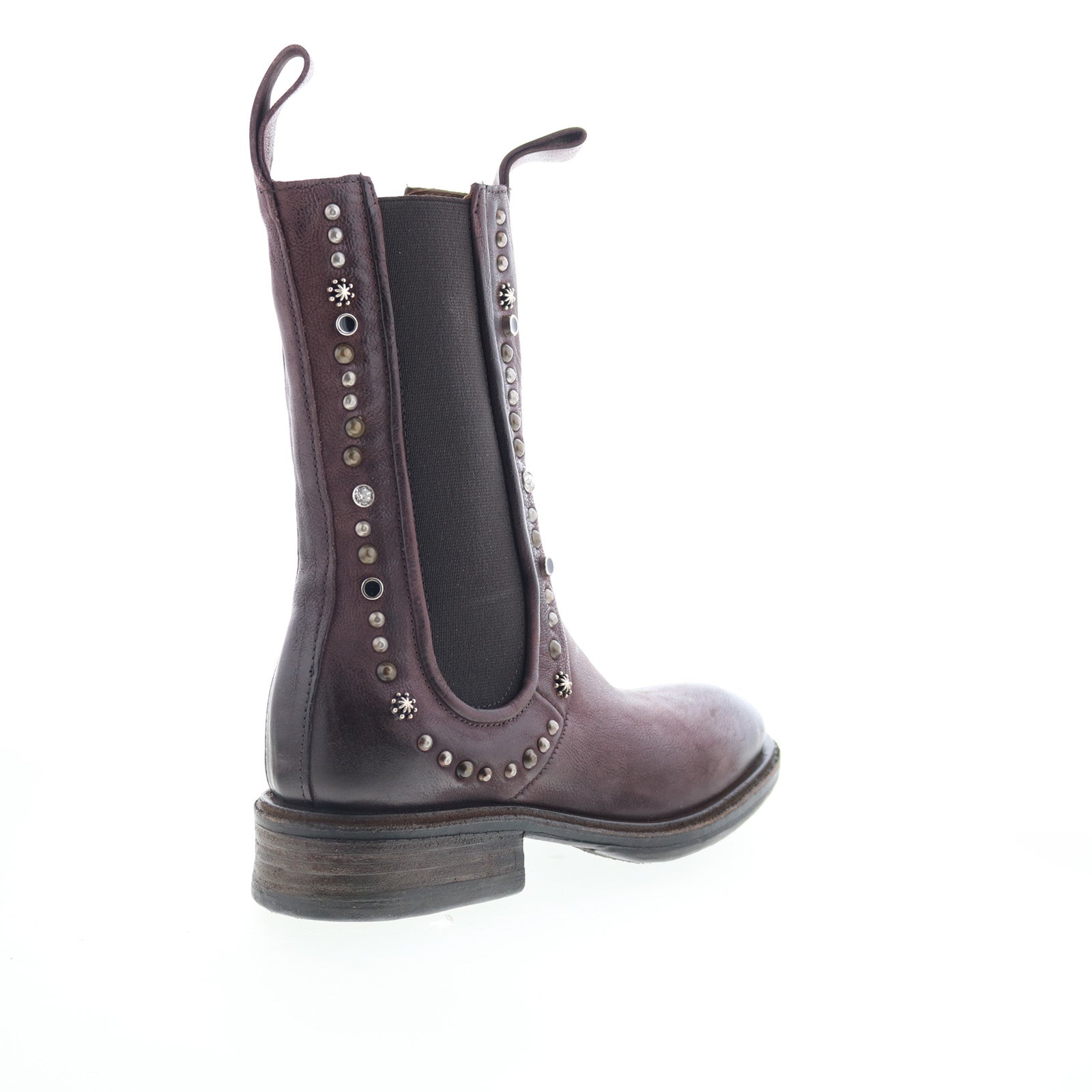 Faris Womens Brown Leather Slip On Casual Dress Boots