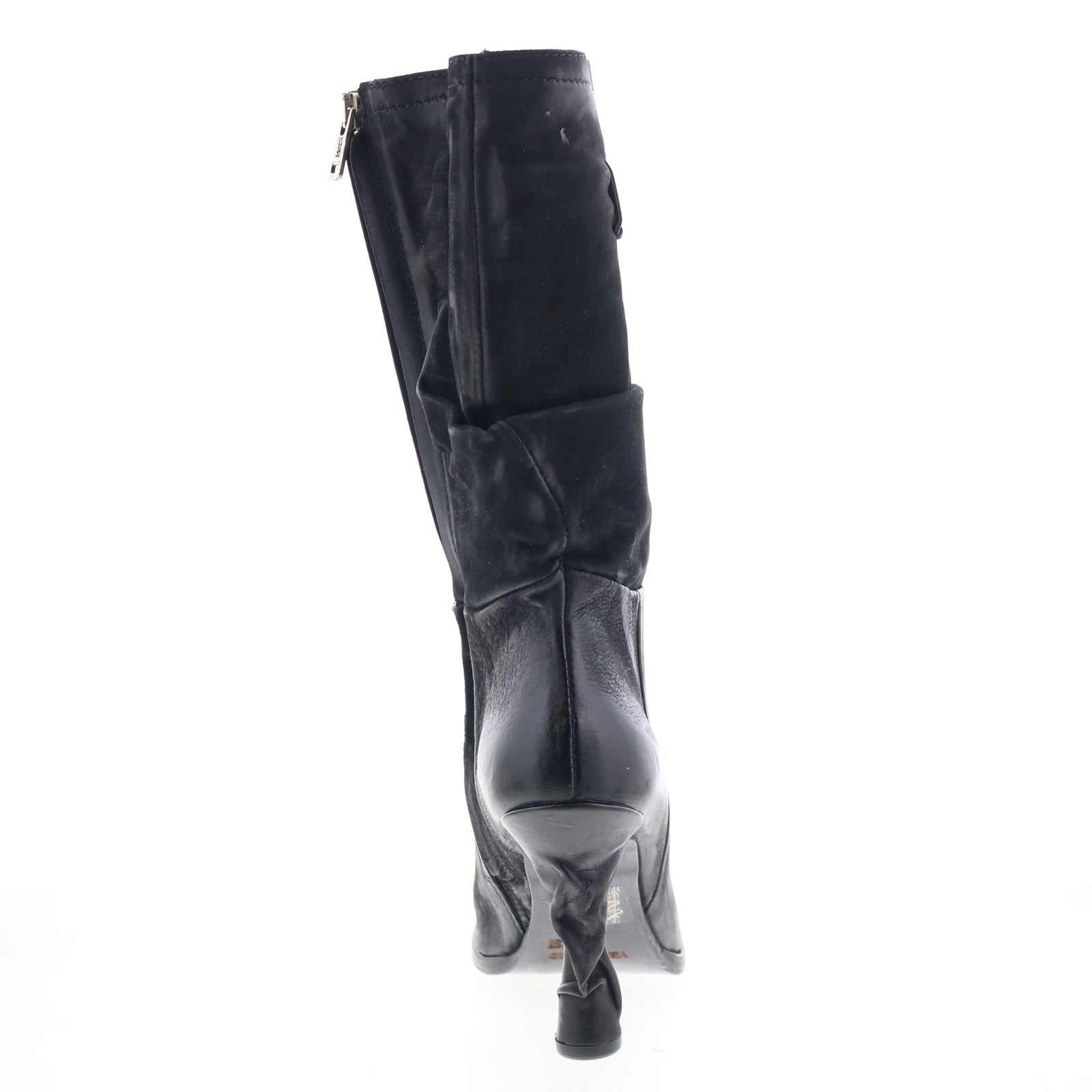 Faron Womens Black Leather Zipper Casual Dress Boots