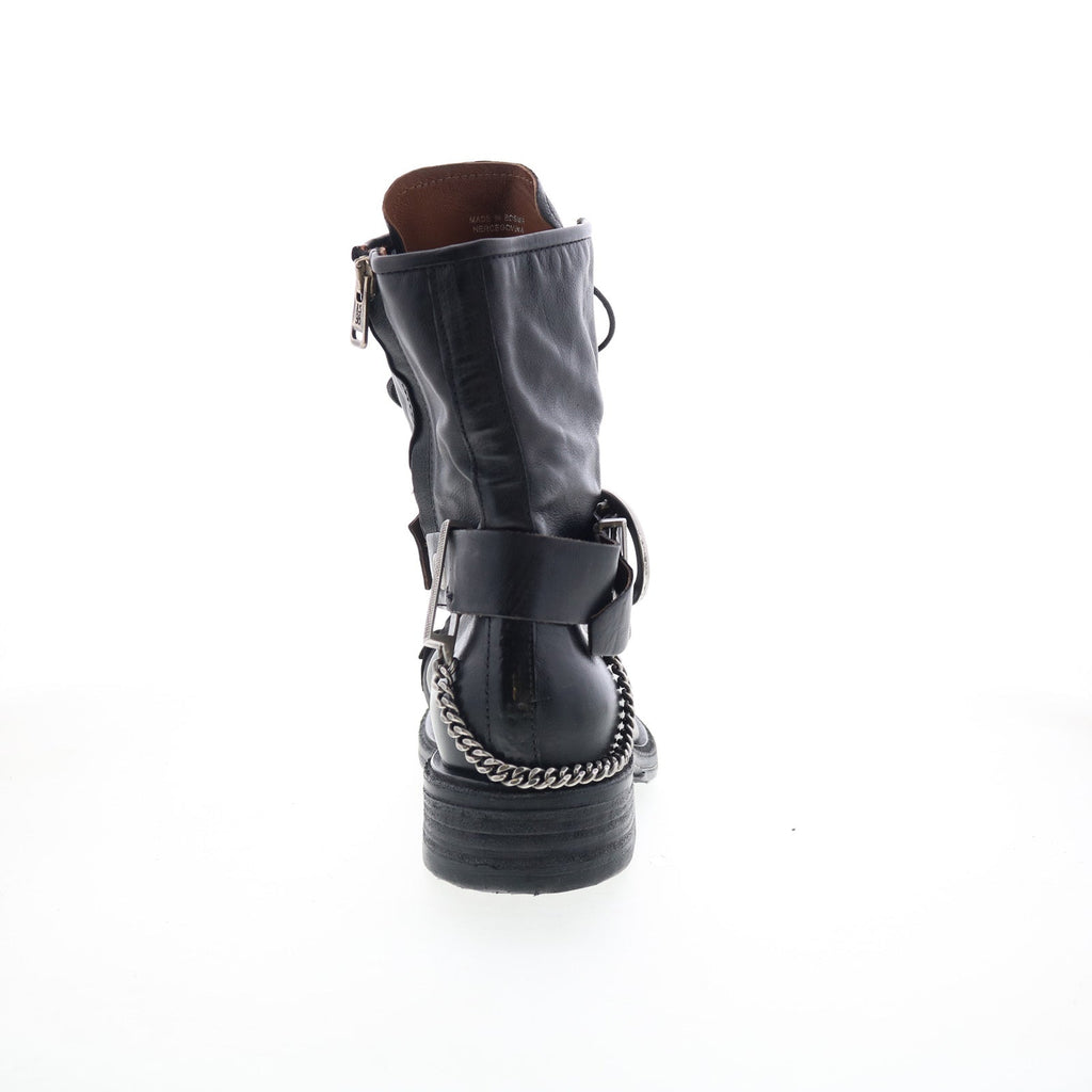 Faust Womens Black Leather Zipper Casual Dress Boots