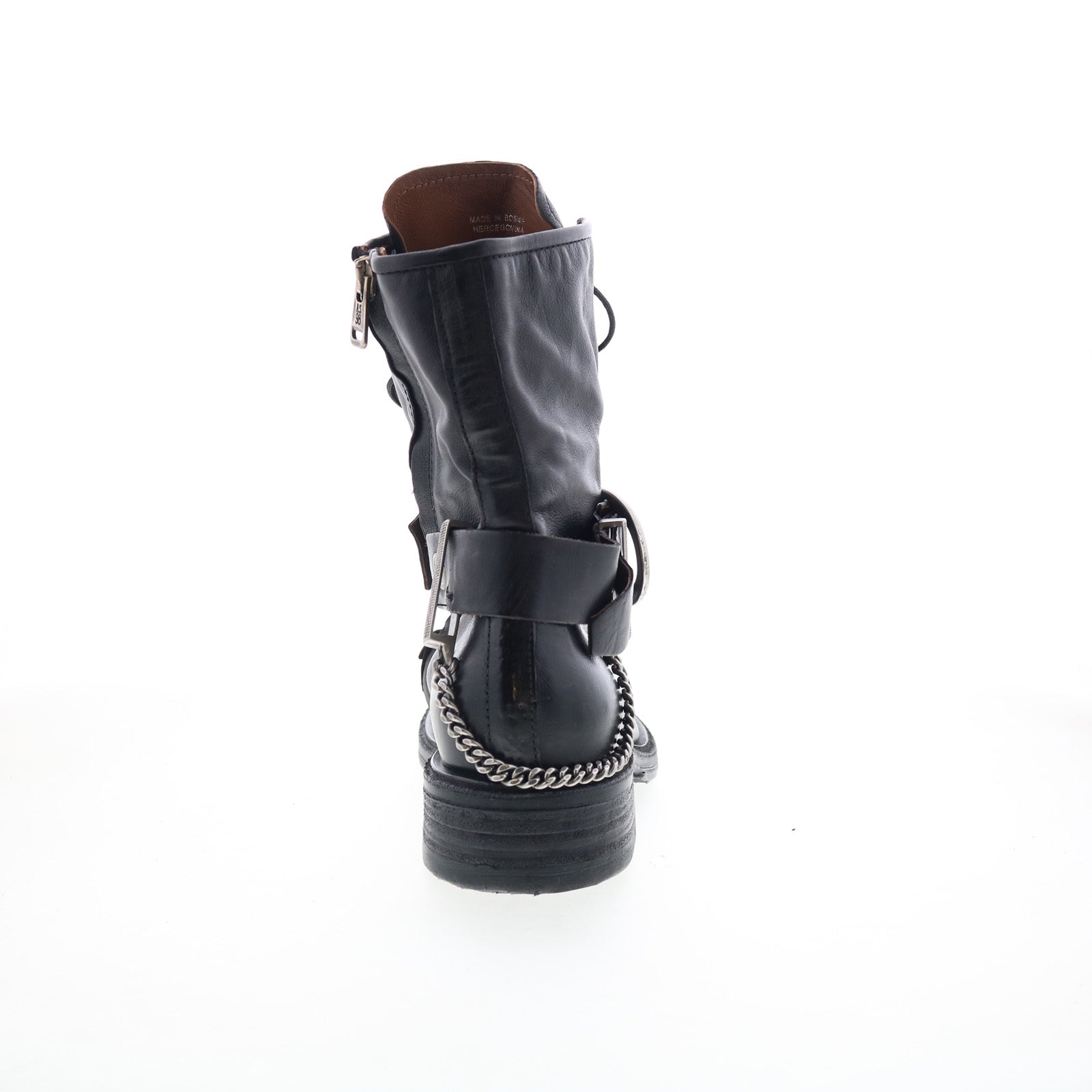 Faust Womens Black Leather Zipper Casual Dress Boots