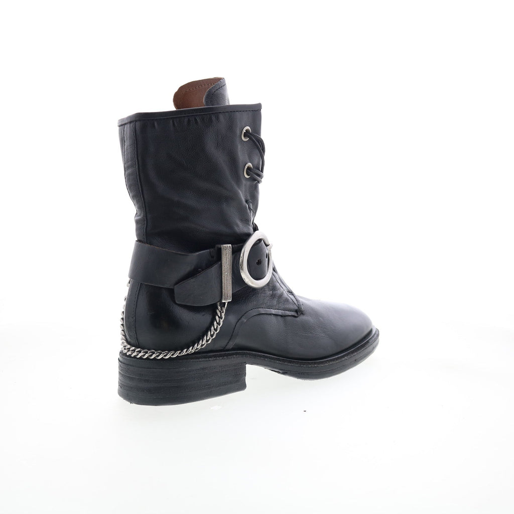 Faust Womens Black Leather Zipper Casual Dress Boots