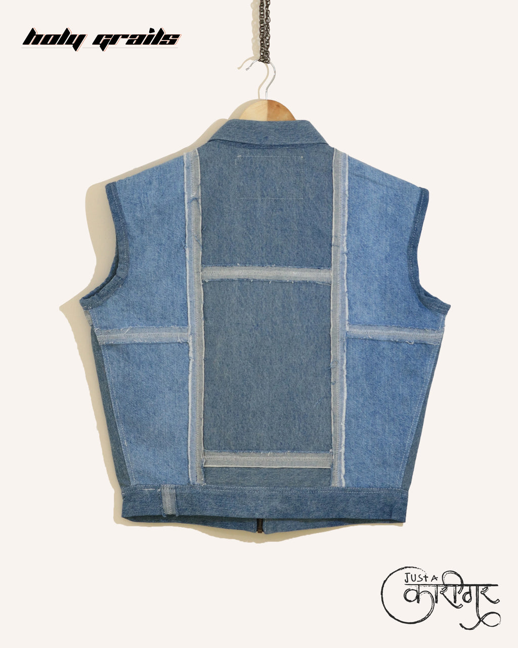 Symmetry Blue Denim Vest HG x Just A Karigar