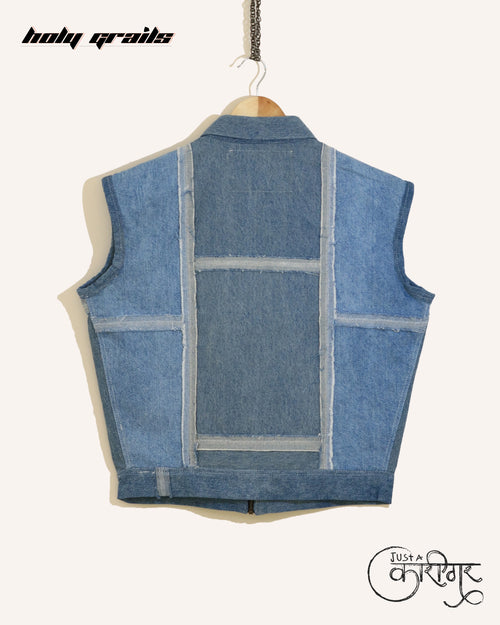 Symmetry Blue Denim Vest HG x Just A Karigar