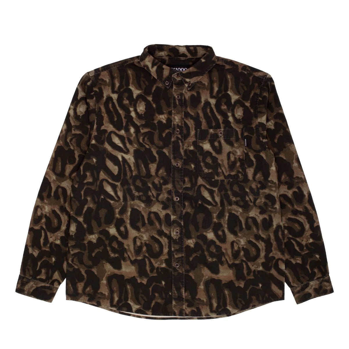 GX1000 Long Sleeve Button Down Brown Leopard Camo