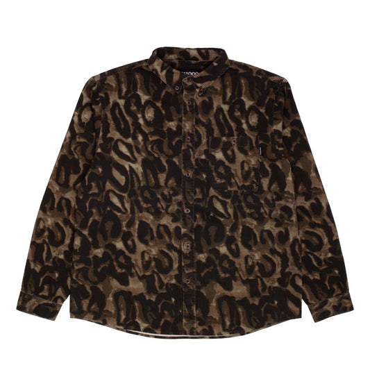 GX1000 Long Sleeve Button Down Brown Leopard Camo