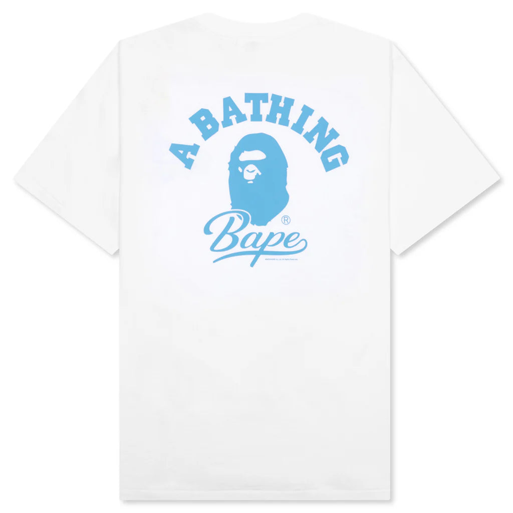 Cursive College Logo Relaxed Fit Tee White
