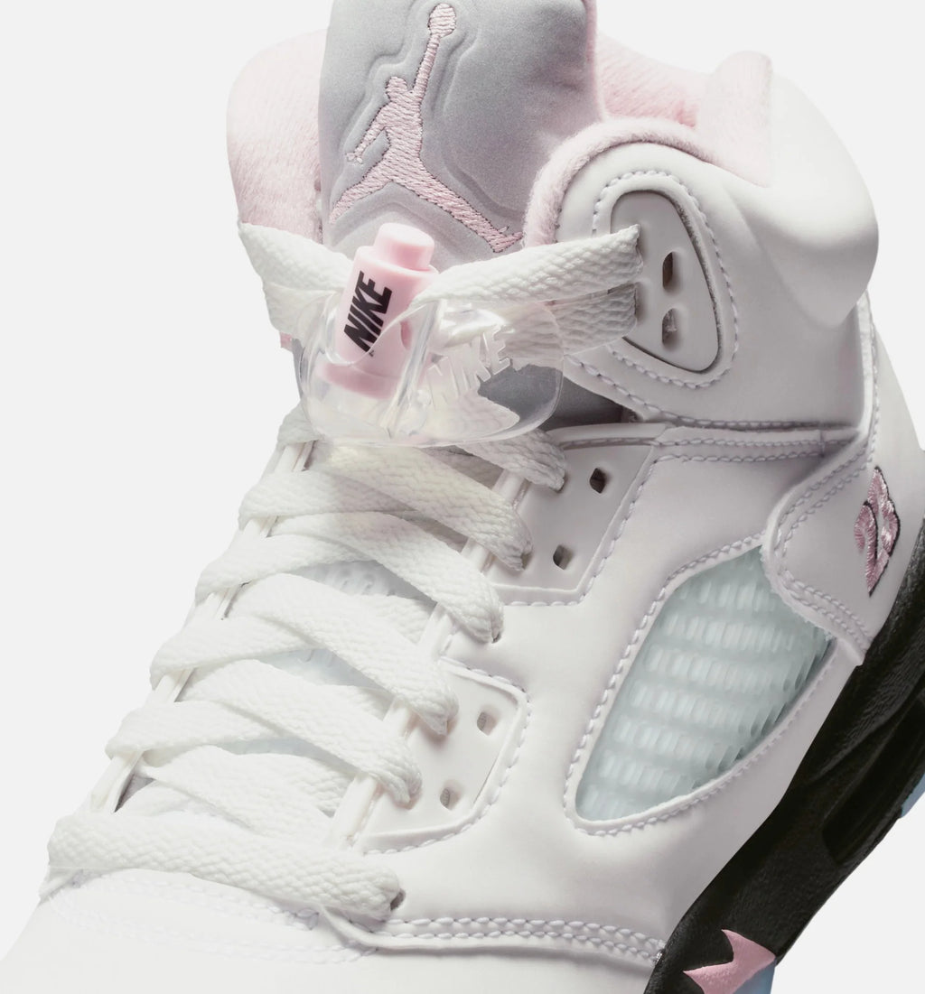 Air Jordan 5 Retro Medium Soft Pink Grade School Lifestyle Shoe White Medium Soft Pink Black Free Shipping