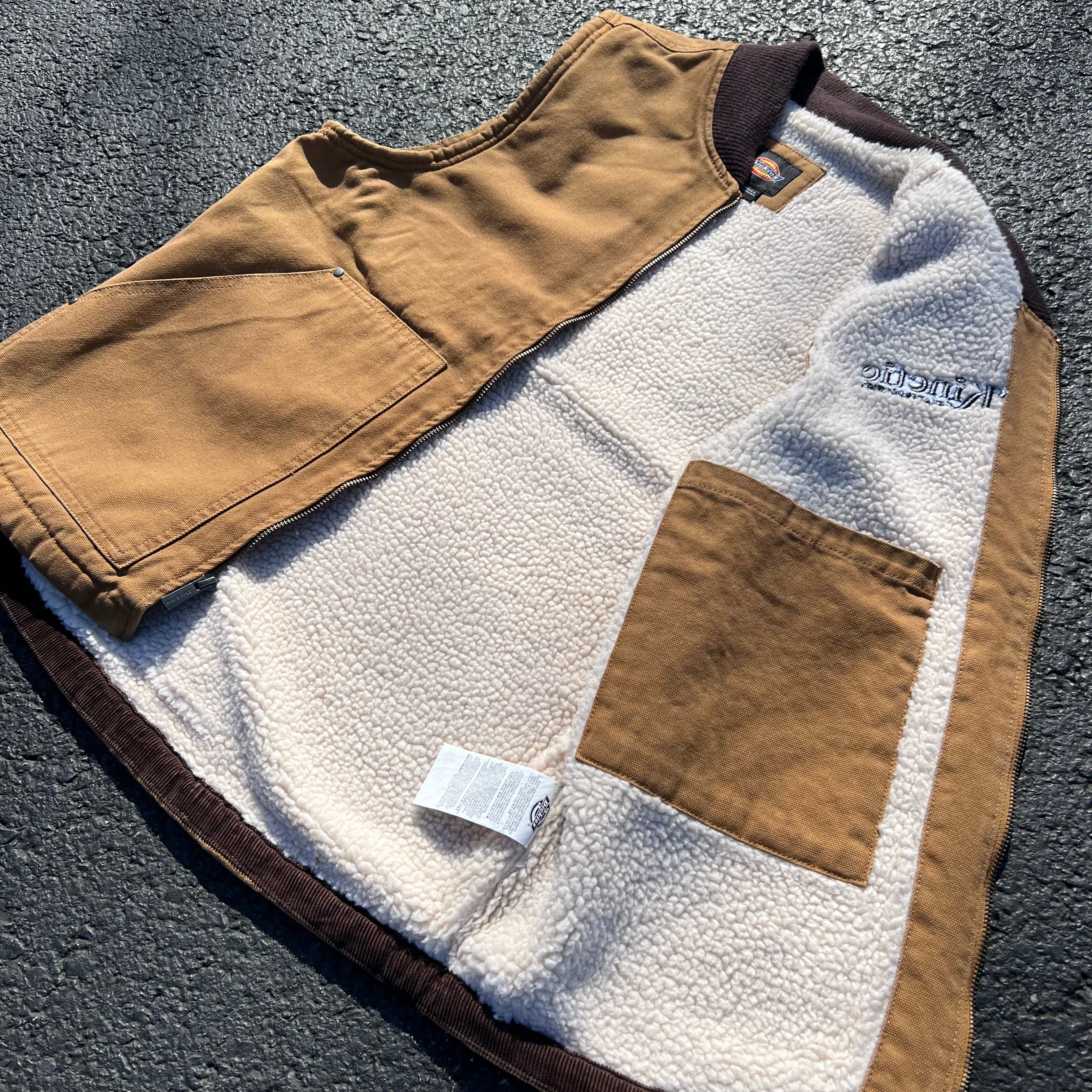 Kinetic x Dickies Embroidered Fleece Vest Brown