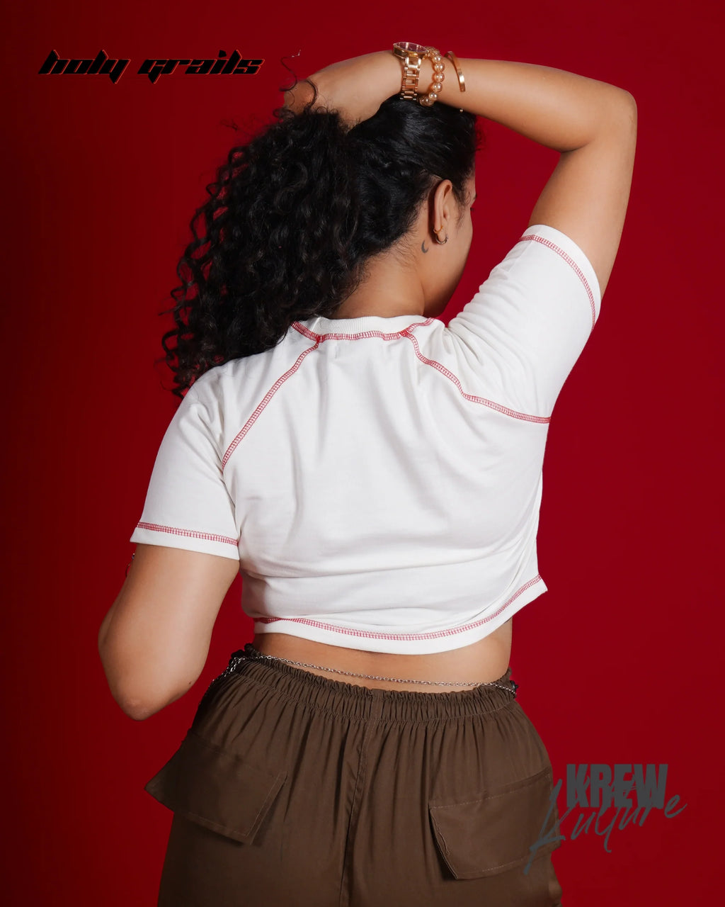 Red Heart White Crop Top HG x Krewe Kulturr