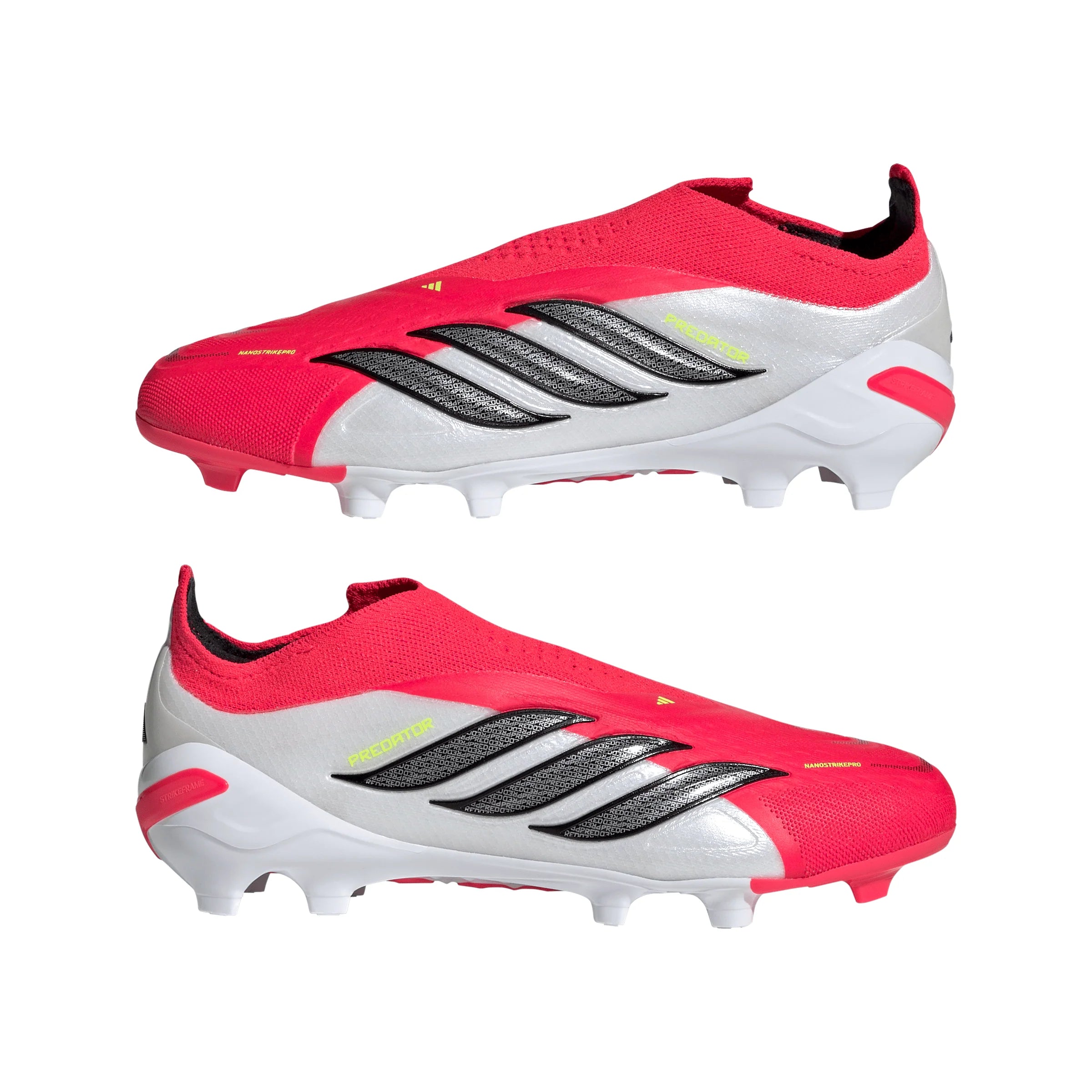 adidas Predator Elite Laceless FG Firm Ground Youth Soccer Cleats Red Black White