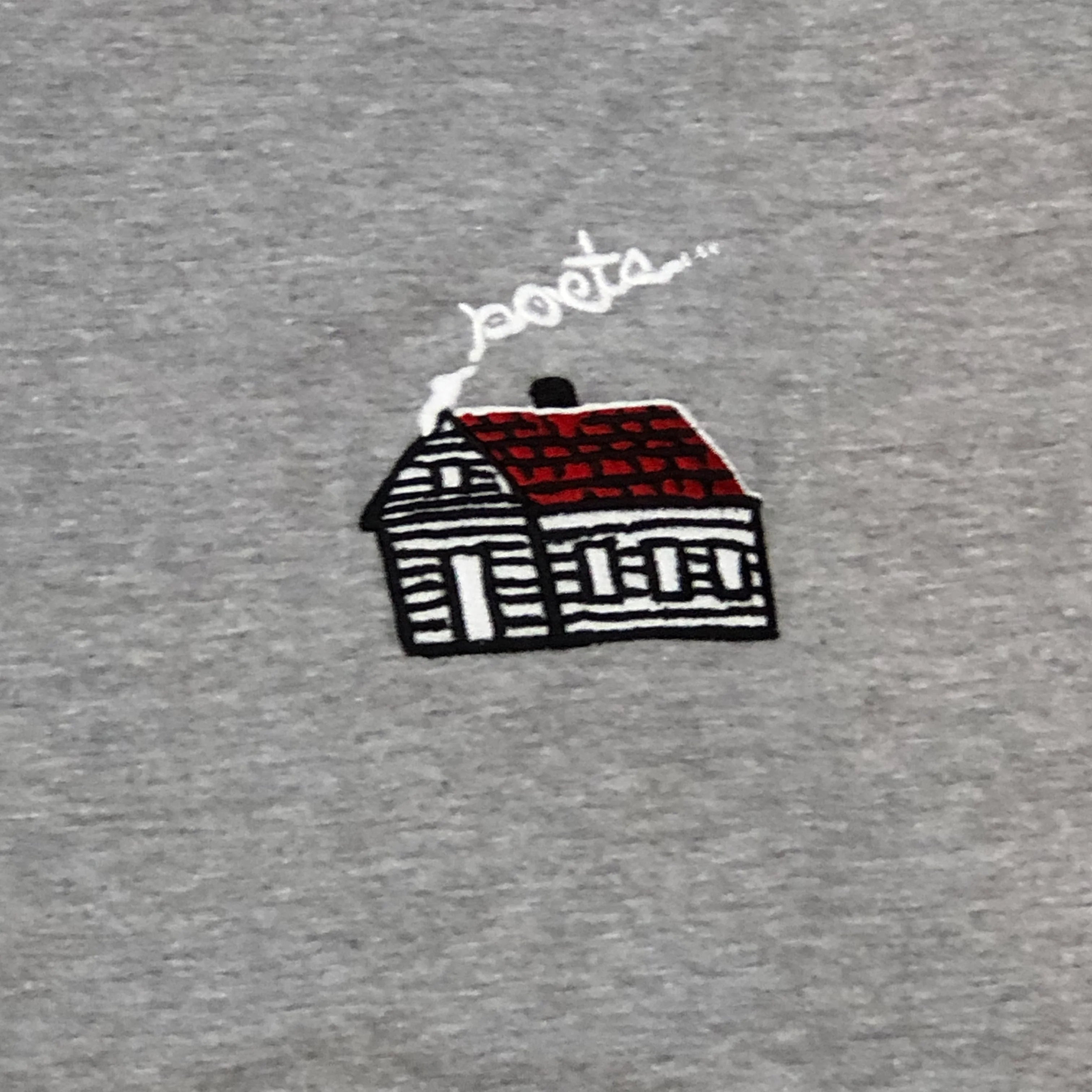 Poets Home Embroidered Tee Heather Grey