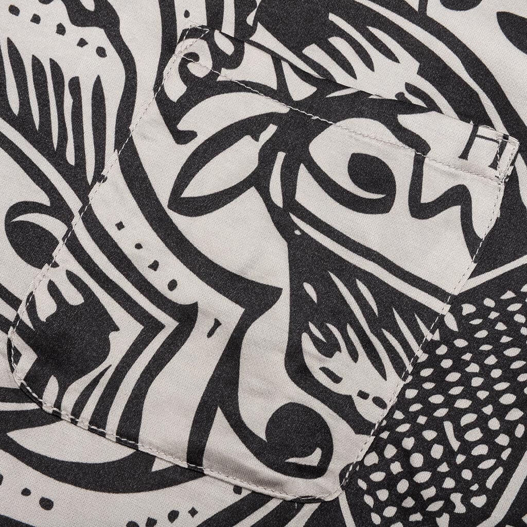 L S Printed Woven Black