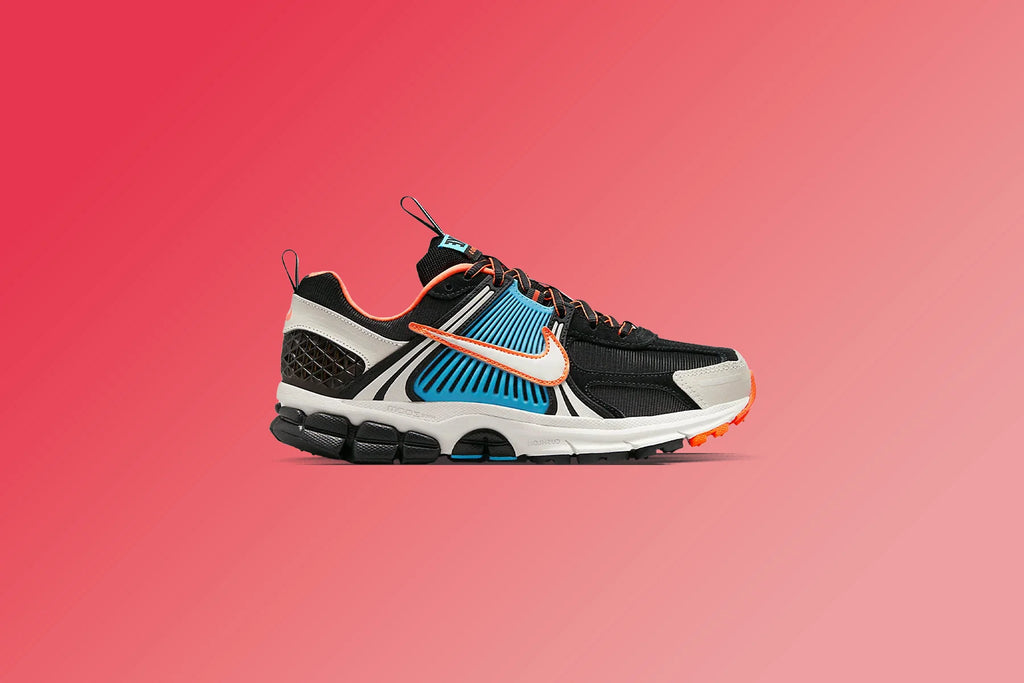Womens Zoom Vomero 5 Premium Black Light Bone Blue Gaze Total Orange