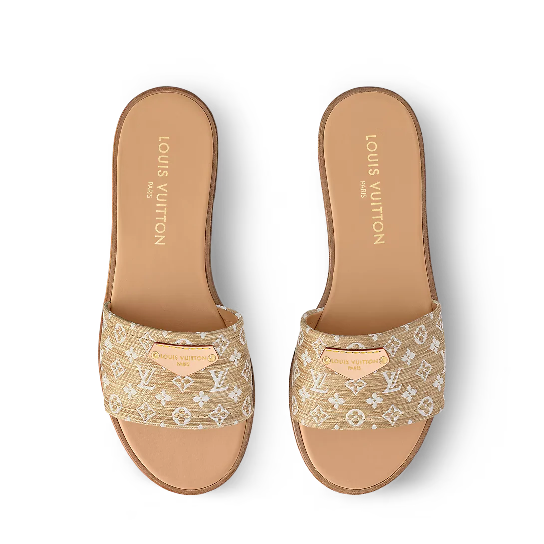 LV Lily Flat Mule Beige Natural
