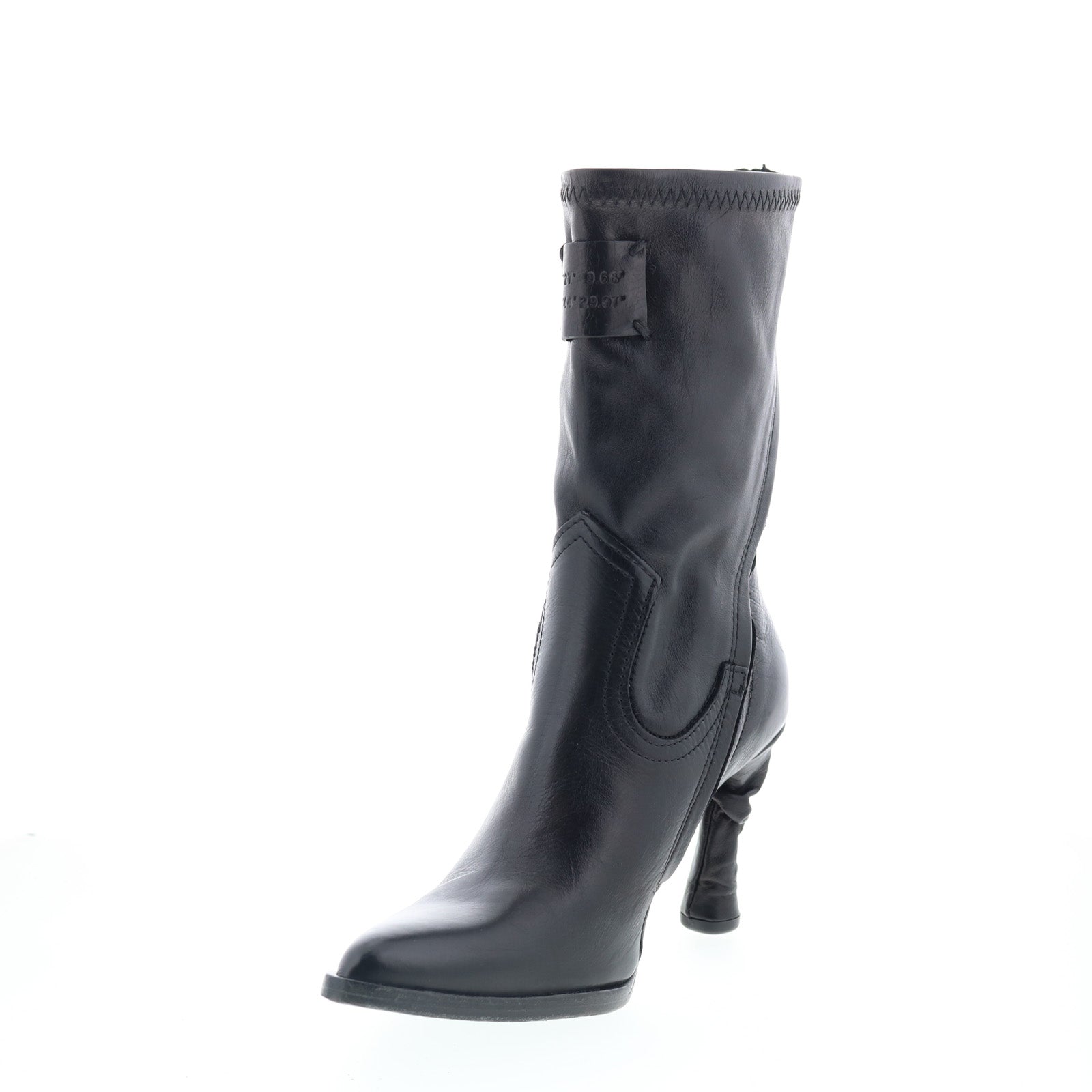 Felicia Womens Black Leather Zipper Ankle & Booties Boots