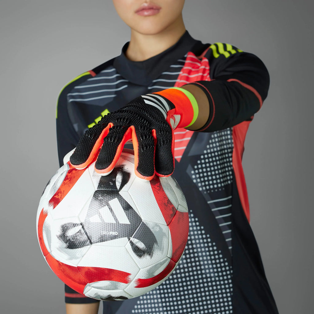 adidas Predator Pro Goalkeeper Gloves Black Solar Red Yellow