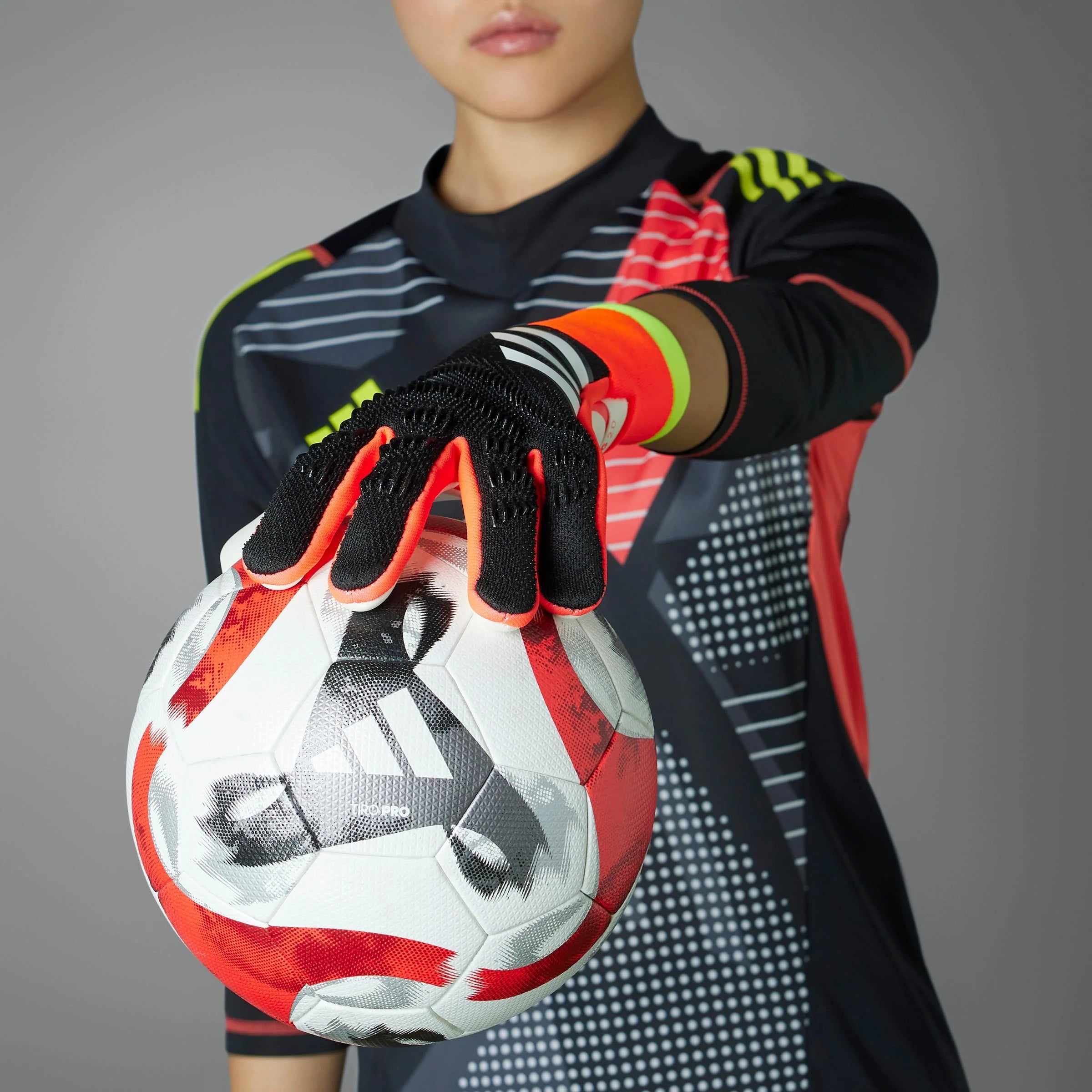 adidas Predator Pro Goalkeeper Gloves Black Solar Red Yellow