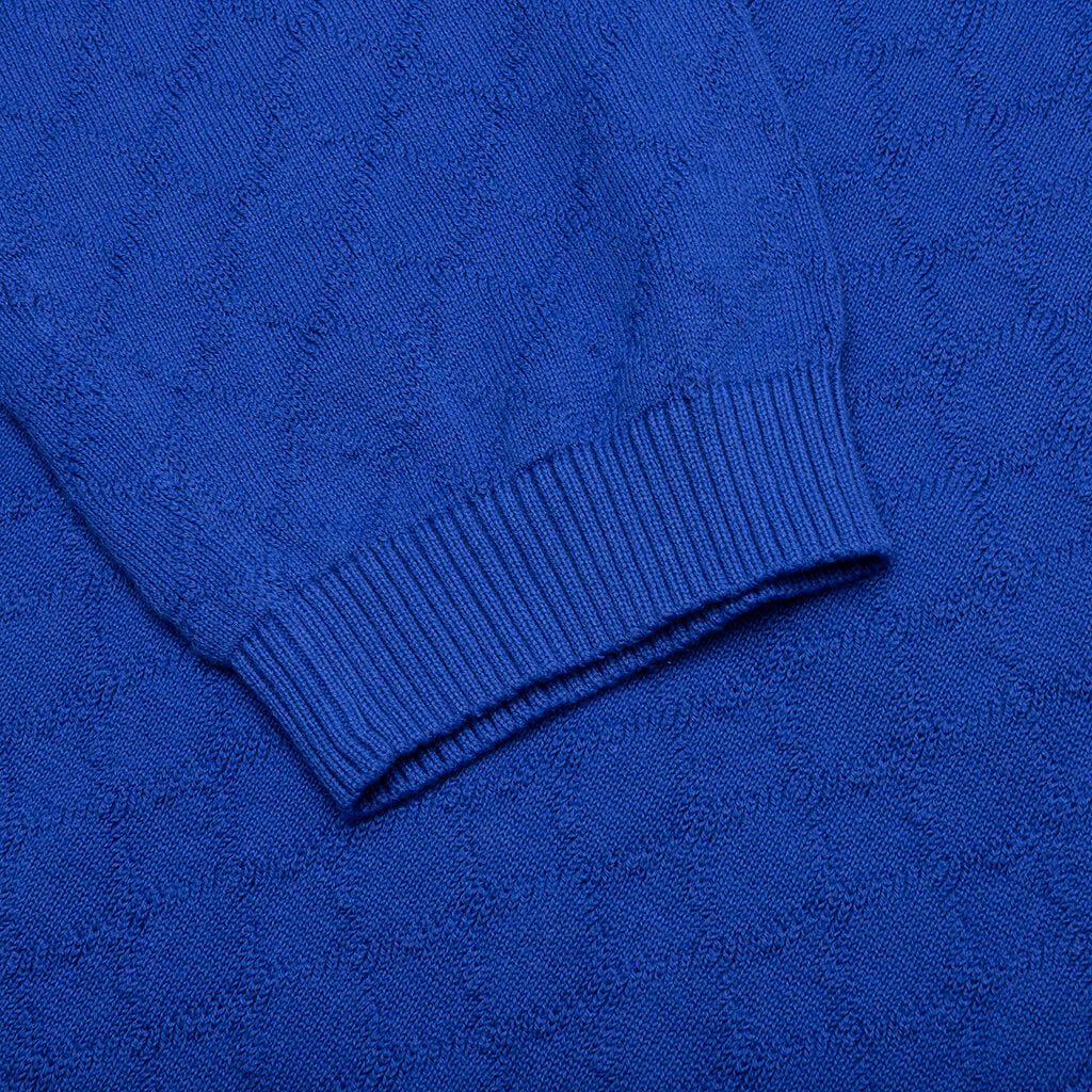 Hogan Pointelle Raglan Sleeve Sweater Polo Indeevar Blue