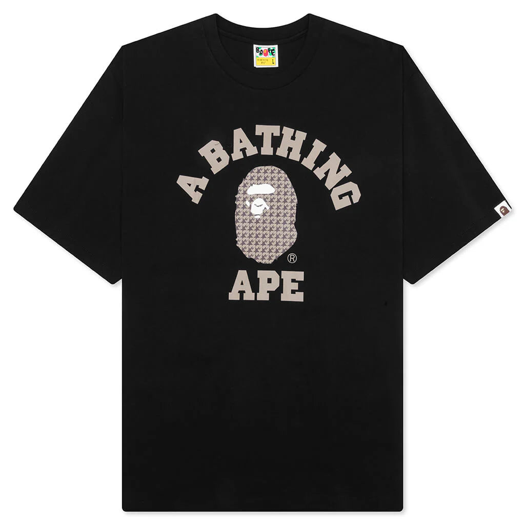 STA Houndstooth College Relaxed Fit Tee Black