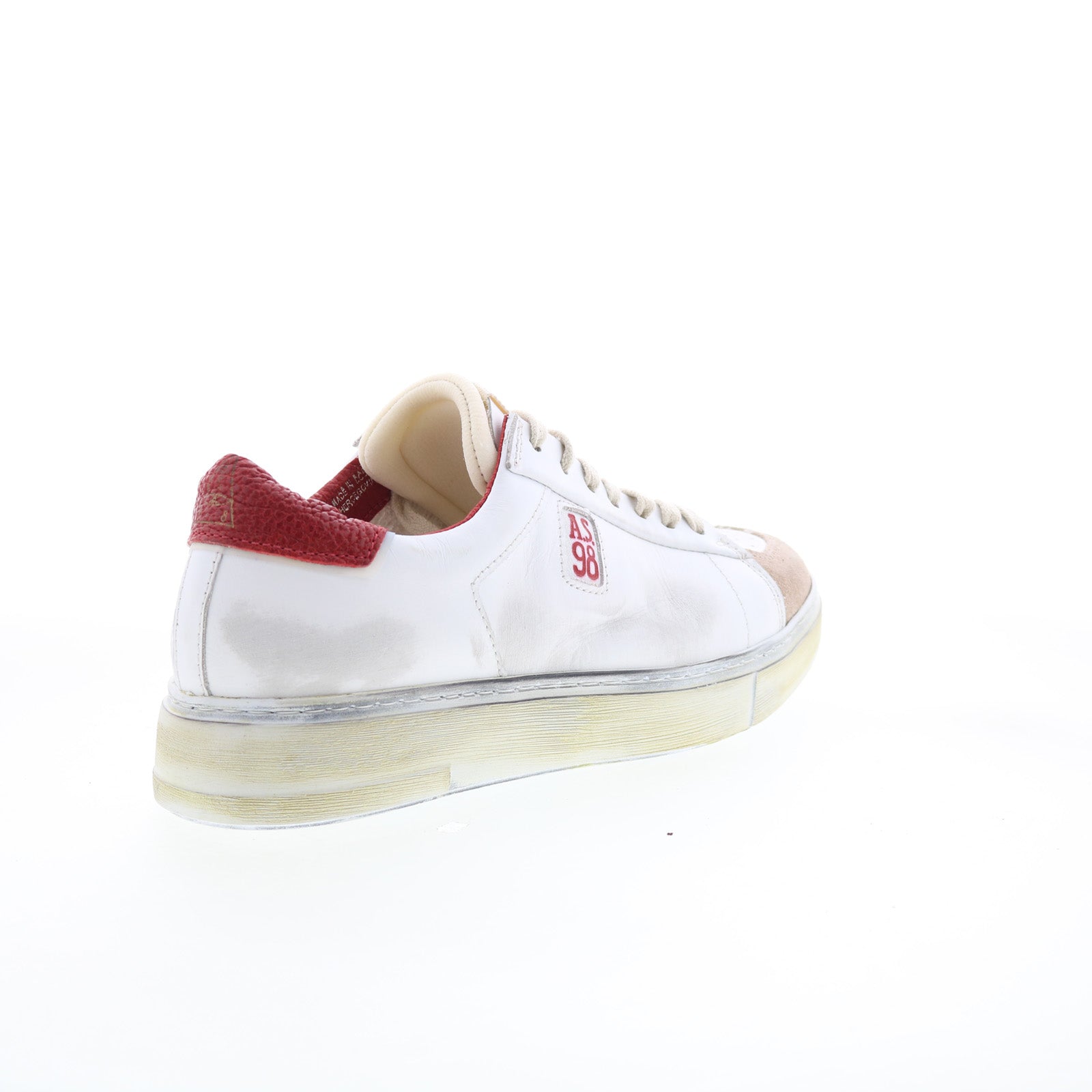 Flanch Mens White Leather Lace Up Lifestyle Sneakers Shoes