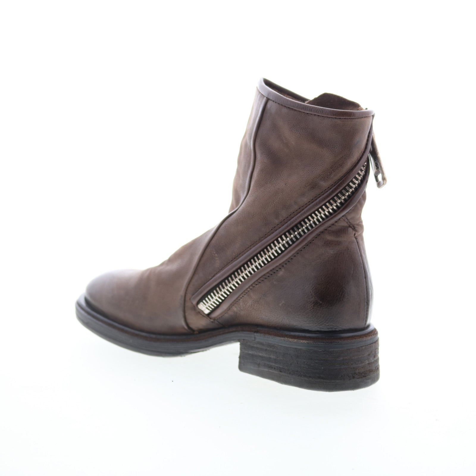Fleetwood Womens Brown Leather Zipper Ankle & Booties Boots