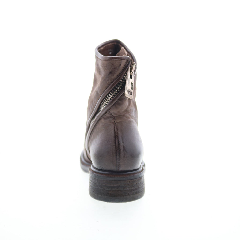 Fleetwood Womens Brown Leather Zipper Ankle & Booties Boots