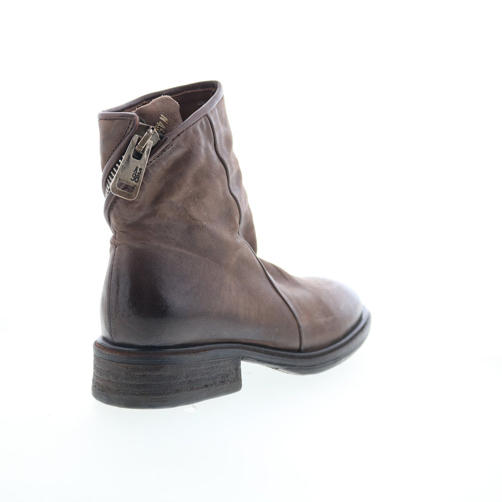 Fleetwood Womens Brown Leather Zipper Ankle & Booties Boots
