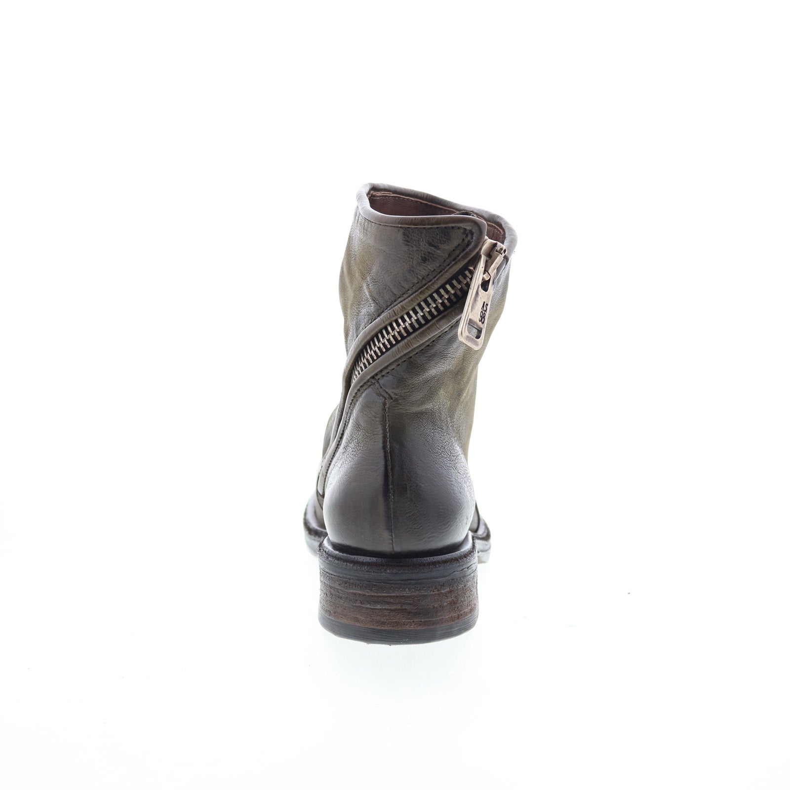 Fleetwood Womens Green Leather Zipper Casual Dress Boots
