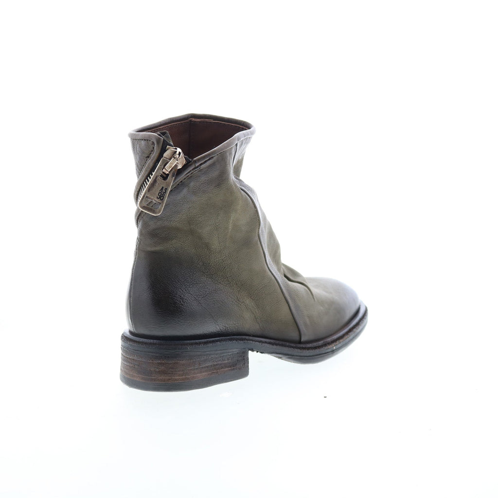 Fleetwood Womens Green Leather Zipper Casual Dress Boots