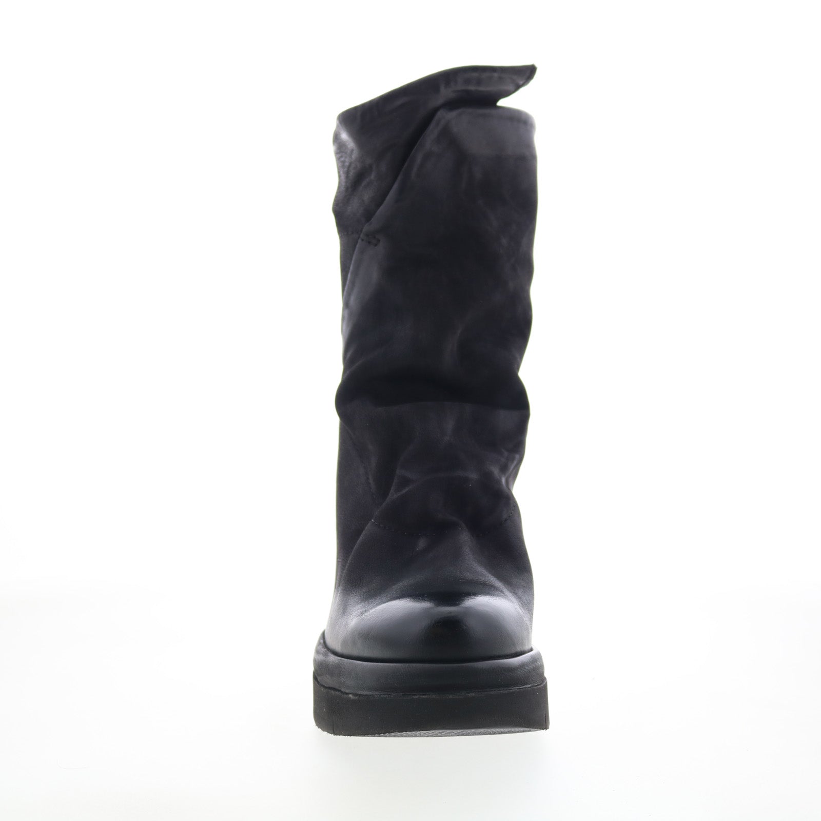 Frannie Womens Black Leather Zipper Ankle & Booties Boots