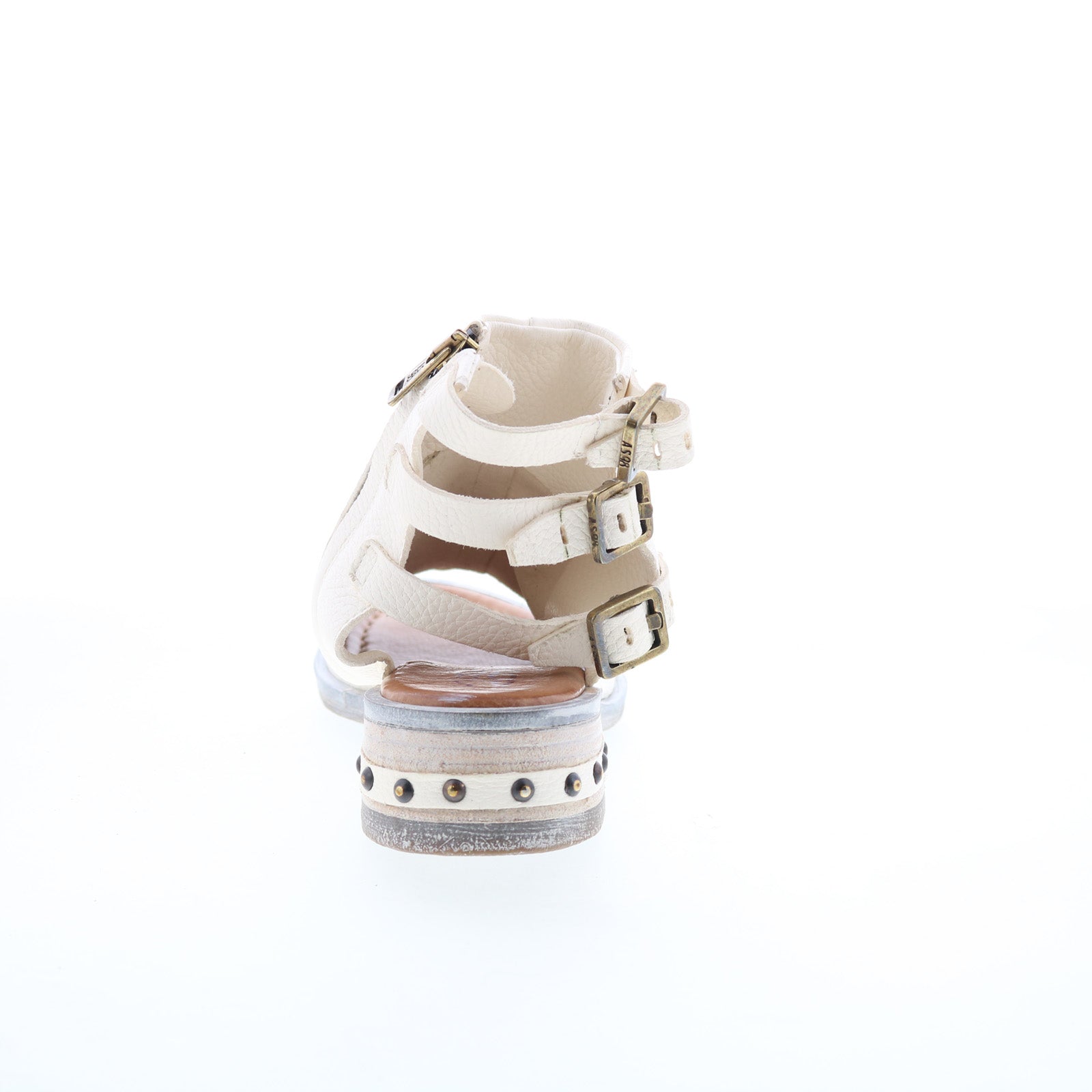 Gage Womens White Leather Zipper Heeled Sandals Shoes