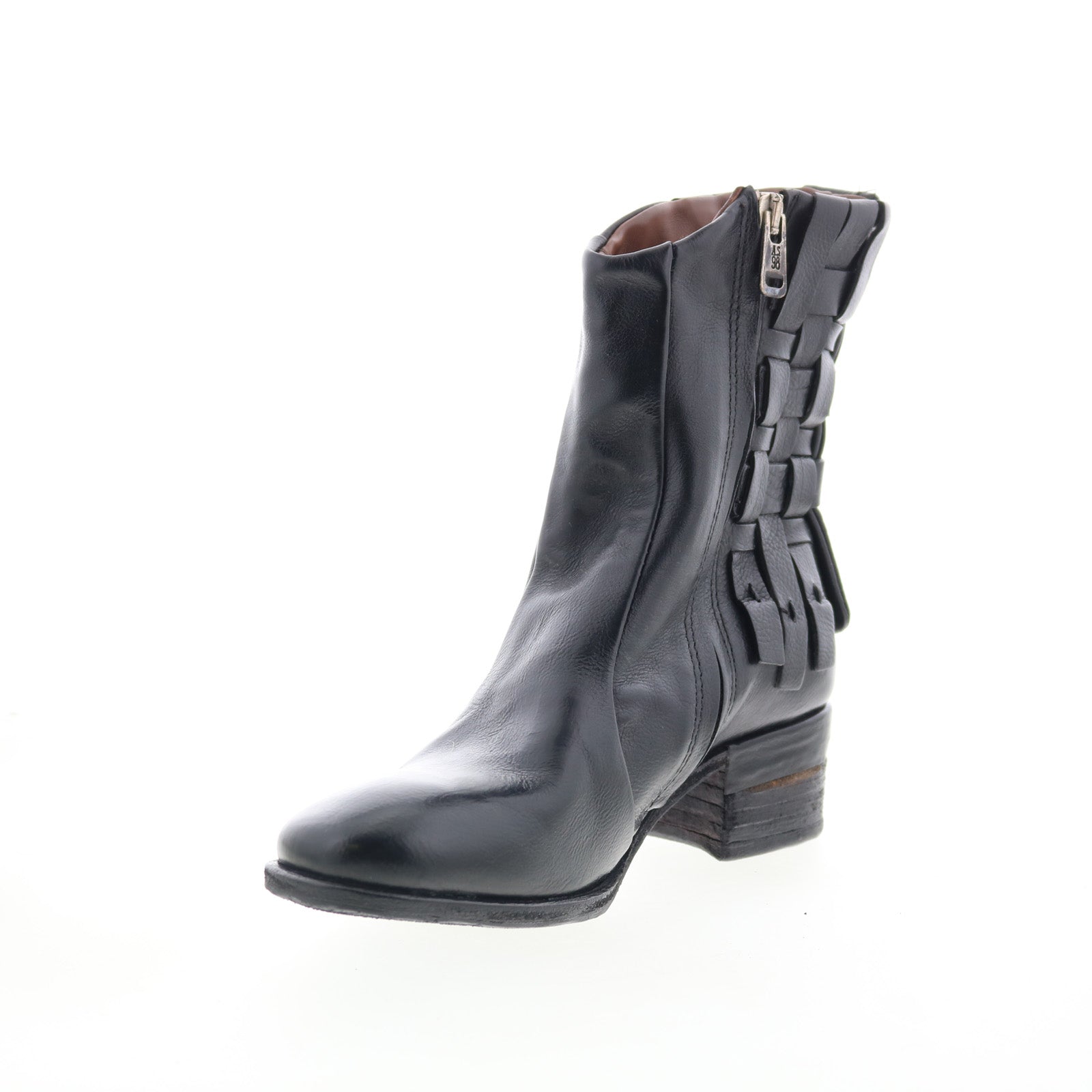 Gerald Womens Black Leather Zipper Ankle & Booties Boots