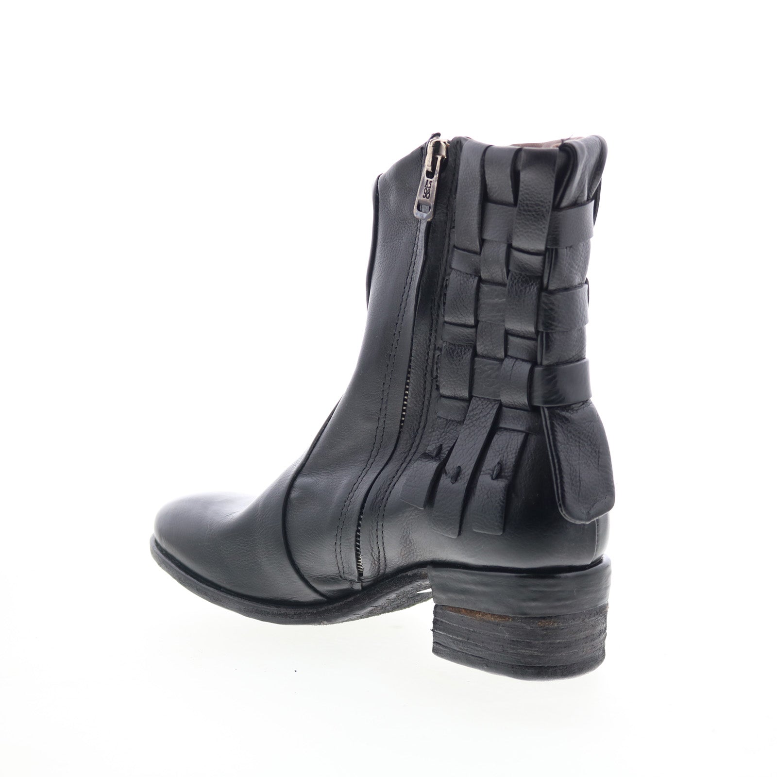 Gerald Womens Black Leather Zipper Ankle & Booties Boots