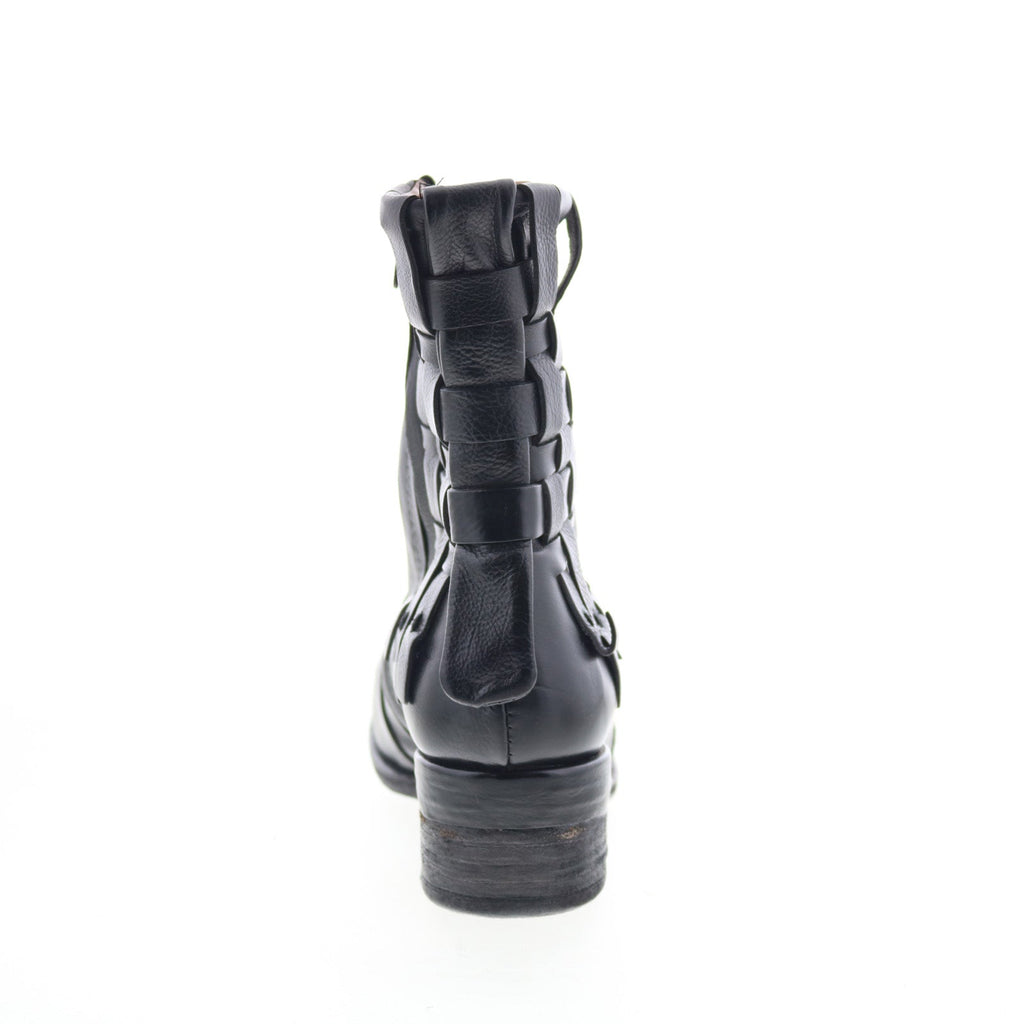 Gerald Womens Black Leather Zipper Ankle & Booties Boots