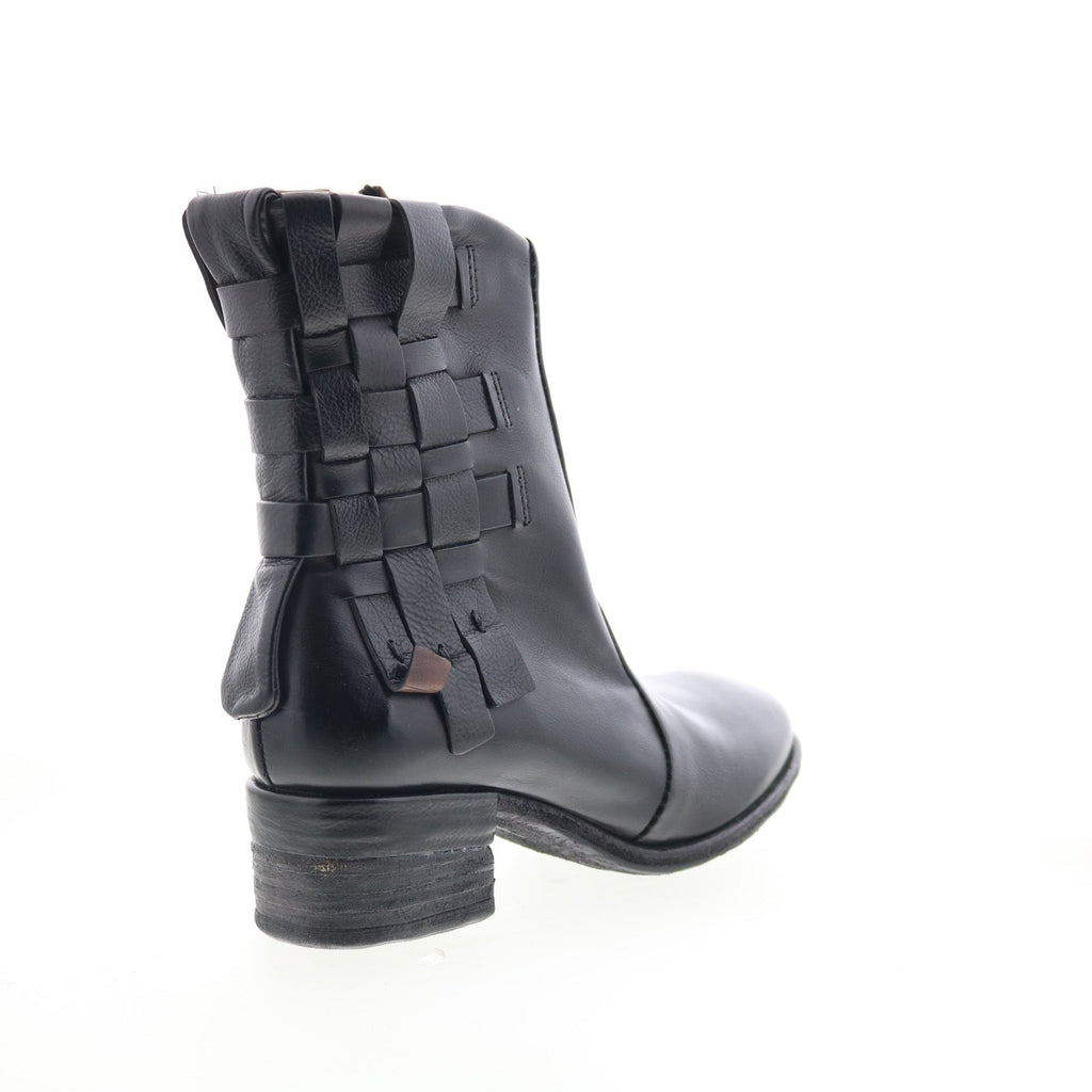 Gerald Womens Black Leather Zipper Ankle & Booties Boots