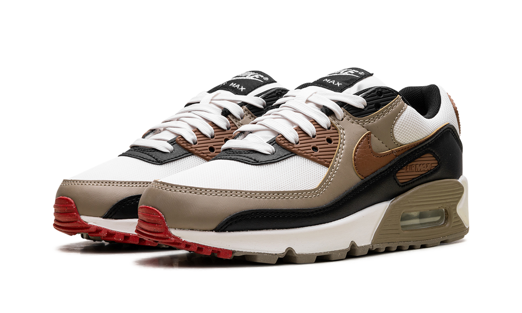 Air Max 90 WMNS "Phantom Black Fire Red Light British Tan" DH8010 005