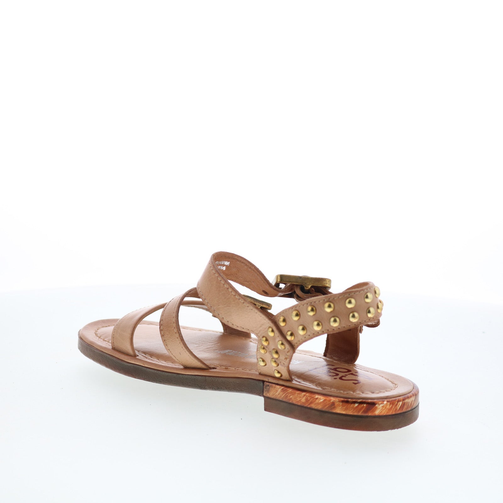 Glenny Womens Brown Leather Hook & Loop Strap Sandals Shoes