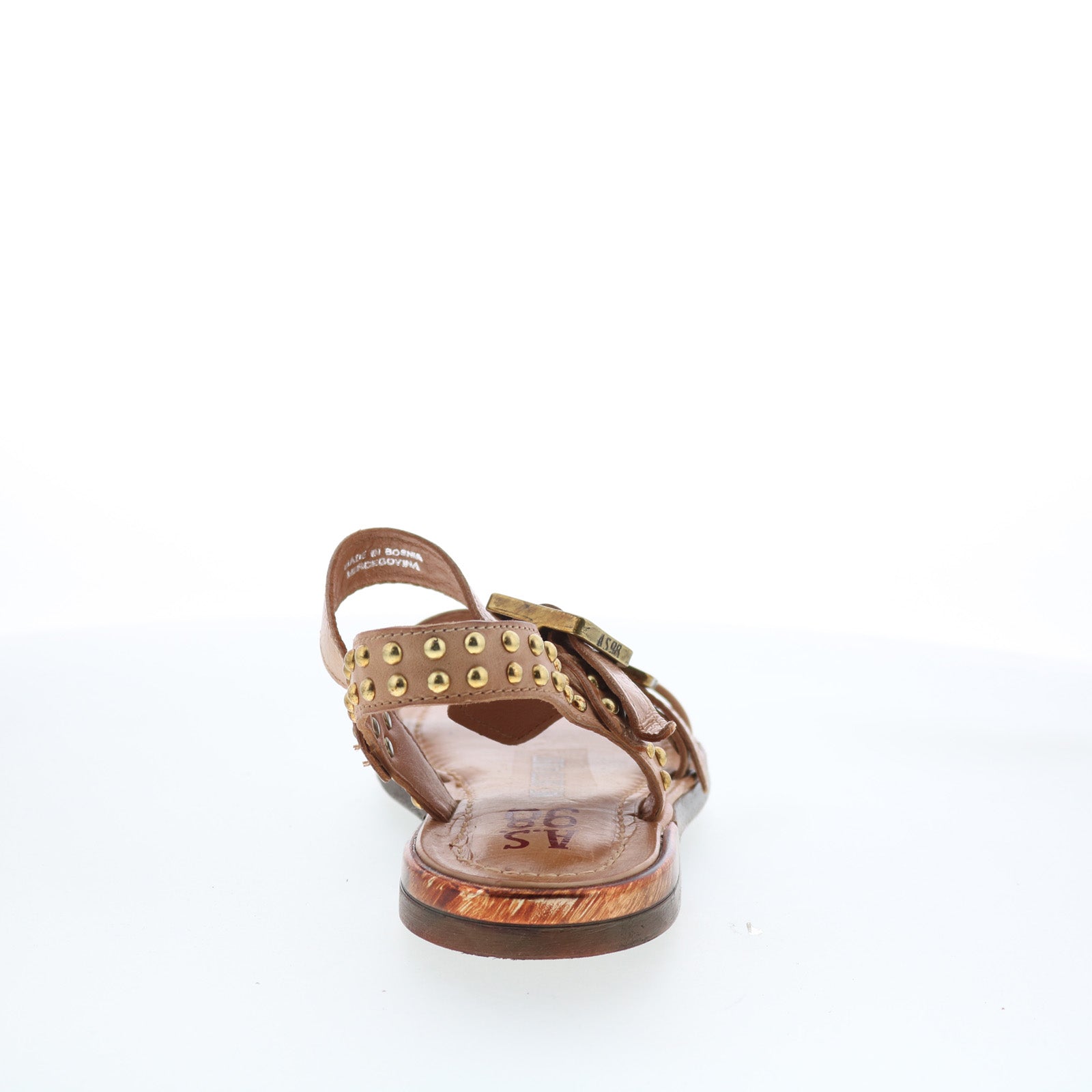 Glenny Womens Brown Leather Hook & Loop Strap Sandals Shoes