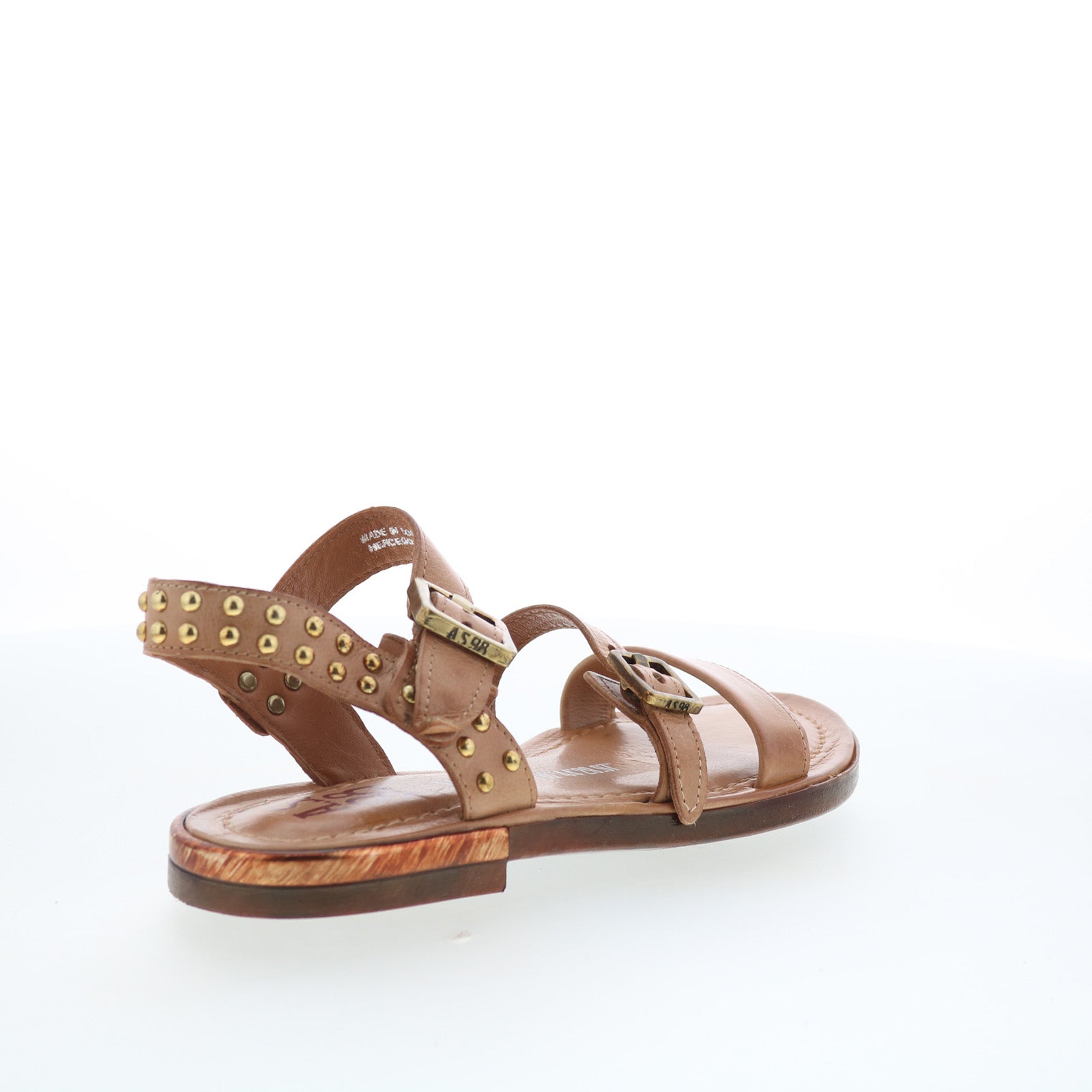 Glenny Womens Brown Leather Hook & Loop Strap Sandals Shoes
