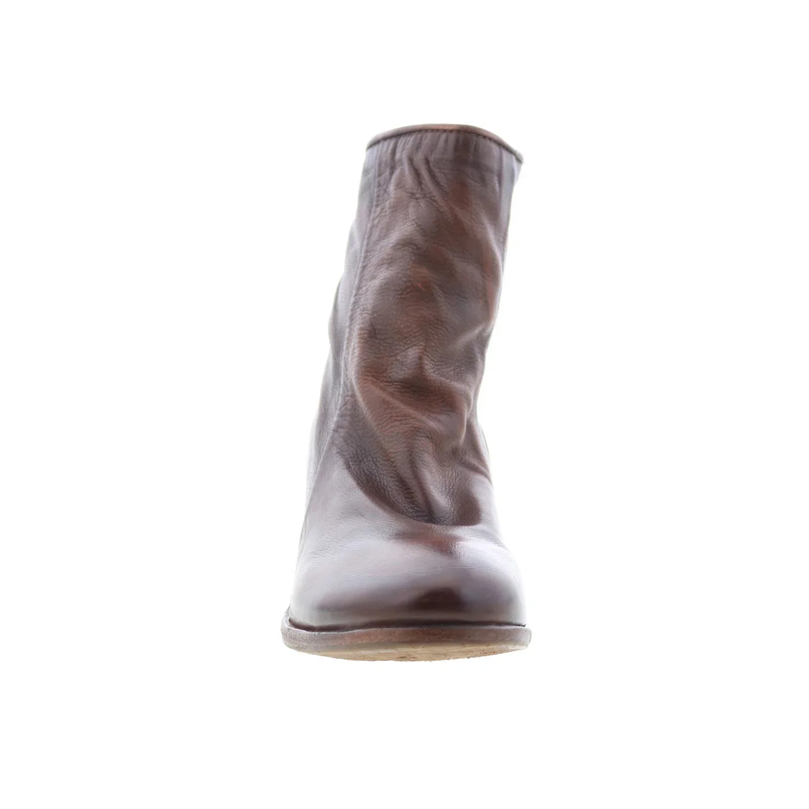 Grayson Womens Brown Leather Zipper Ankle & Booties Boots