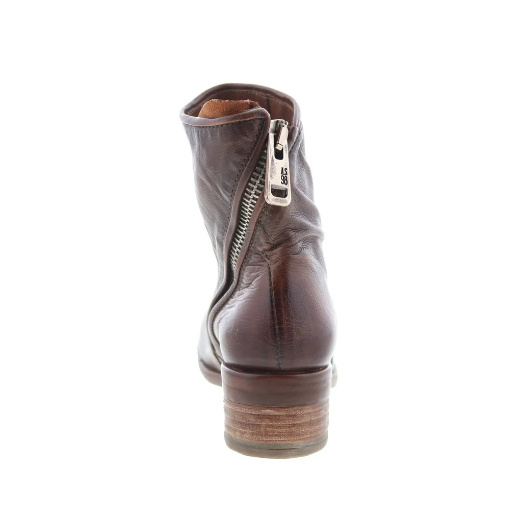 Grayson Womens Brown Leather Zipper Ankle & Booties Boots