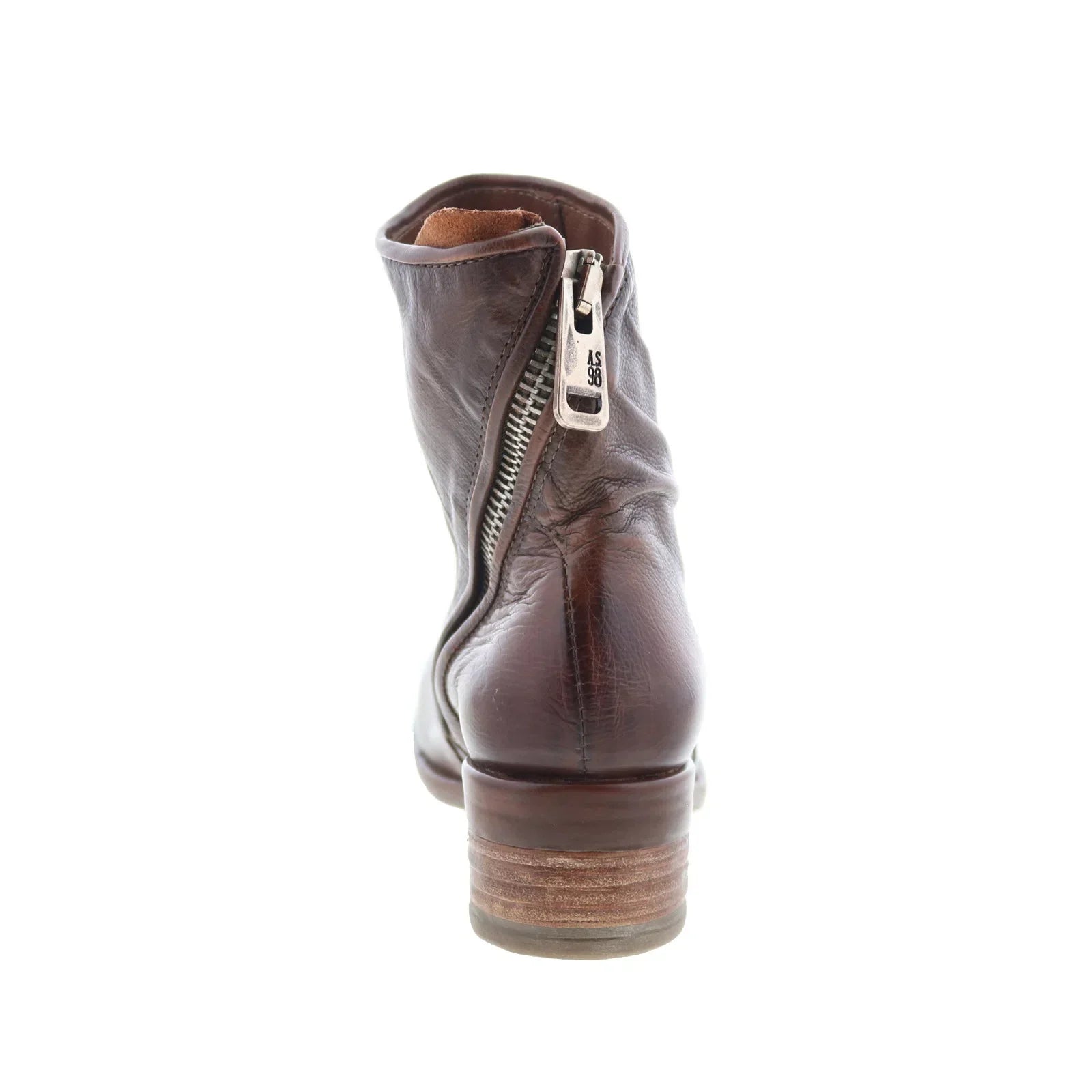 Grayson Womens Brown Leather Zipper Ankle & Booties Boots