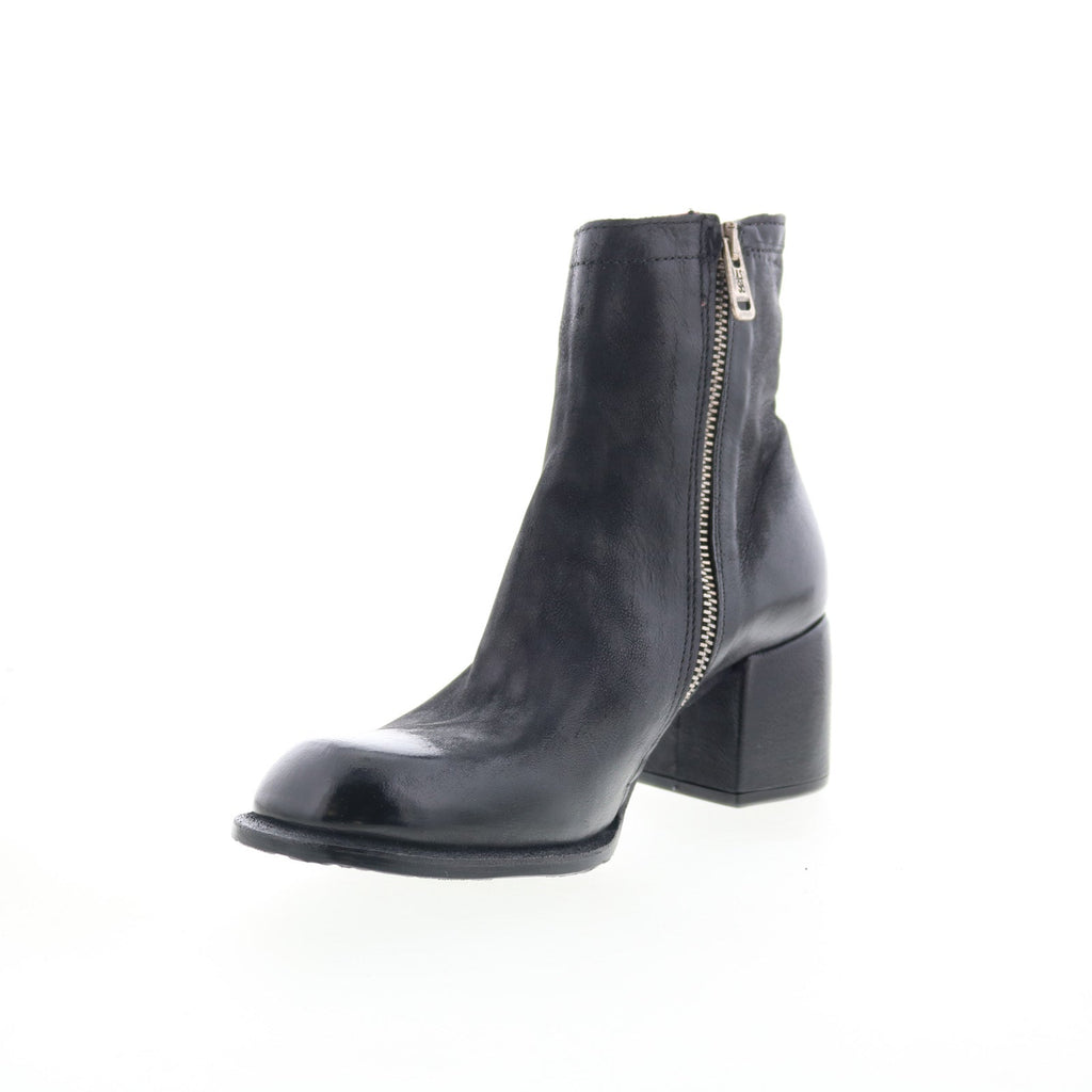 Grove Womens Black Leather Zipper Ankle & Booties Boots