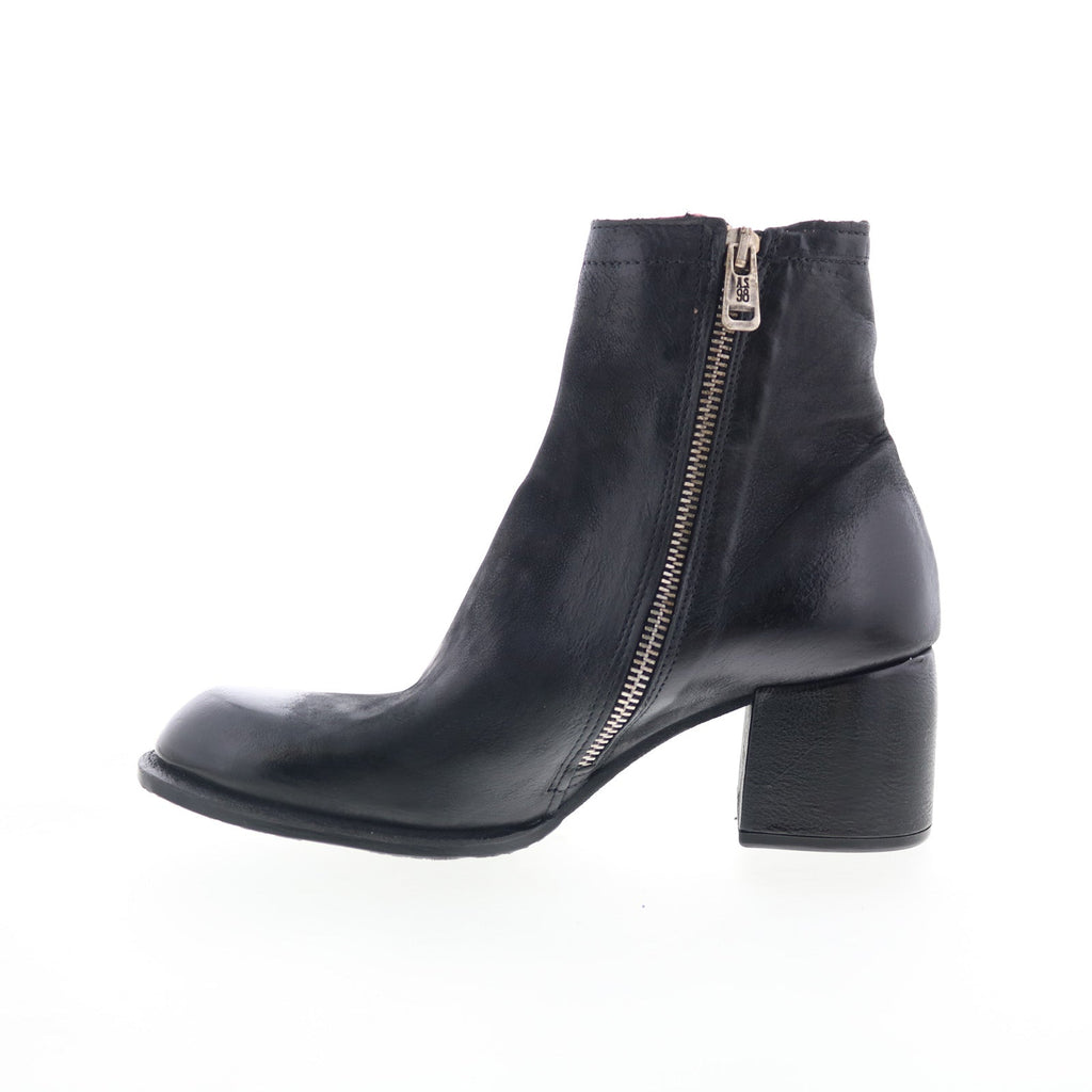 Grove Womens Black Leather Zipper Ankle & Booties Boots