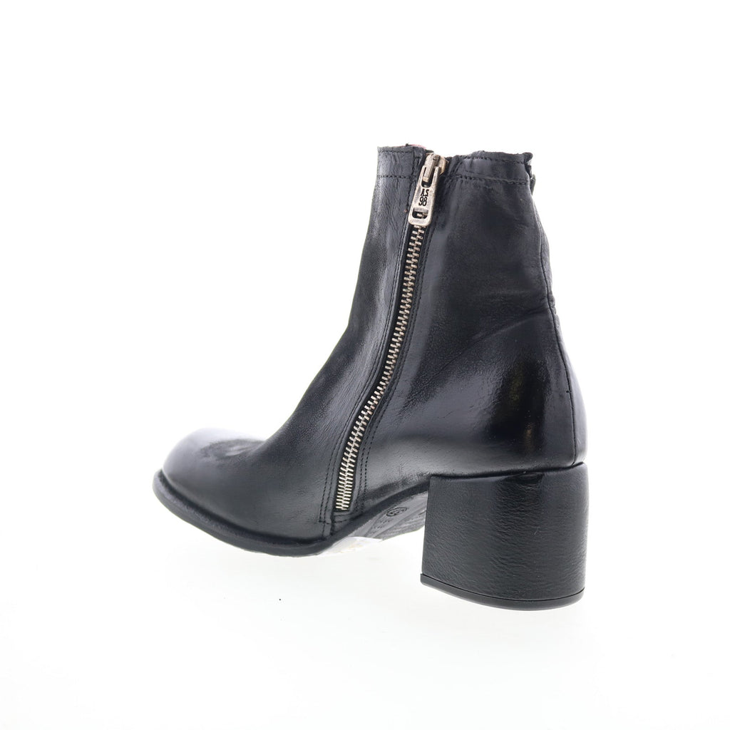 Grove Womens Black Leather Zipper Ankle & Booties Boots