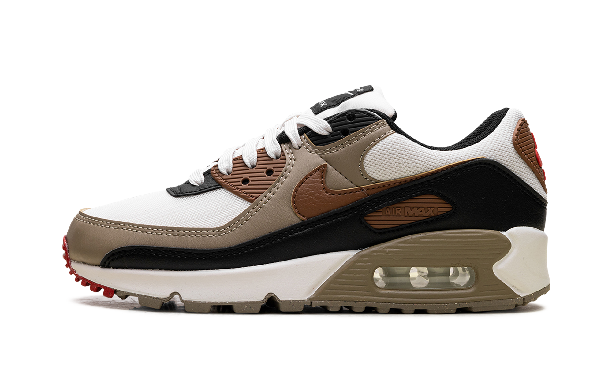 Air Max 90 WMNS "Phantom Black Fire Red Light British Tan" DH8010 005