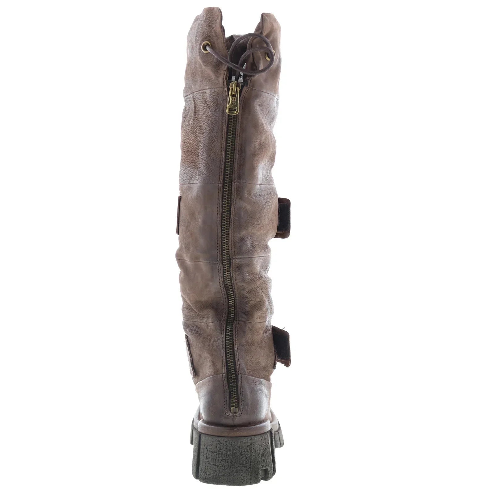 Halpert Womens Brown Leather Zipper Knee High Boots