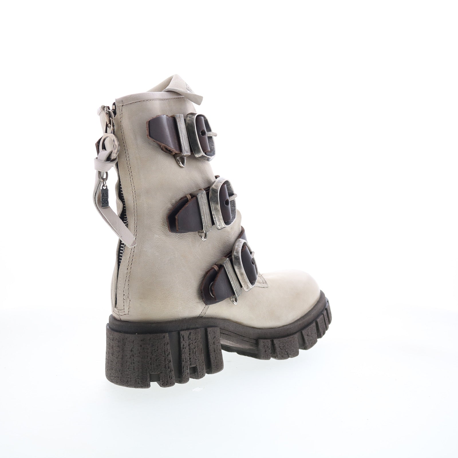 Hamish Womens Gray Leather Zipper Casual Dress Boots