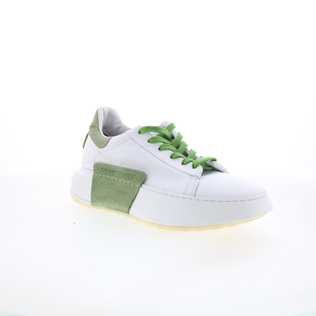 Hannie Womens White Leather Lace Up Lifestyle Sneakers Shoes