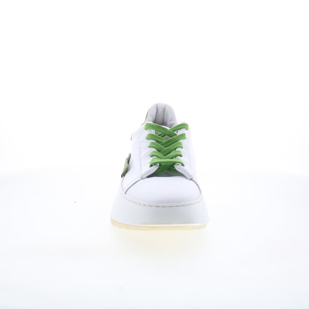 Hannie Womens White Leather Lace Up Lifestyle Sneakers Shoes
